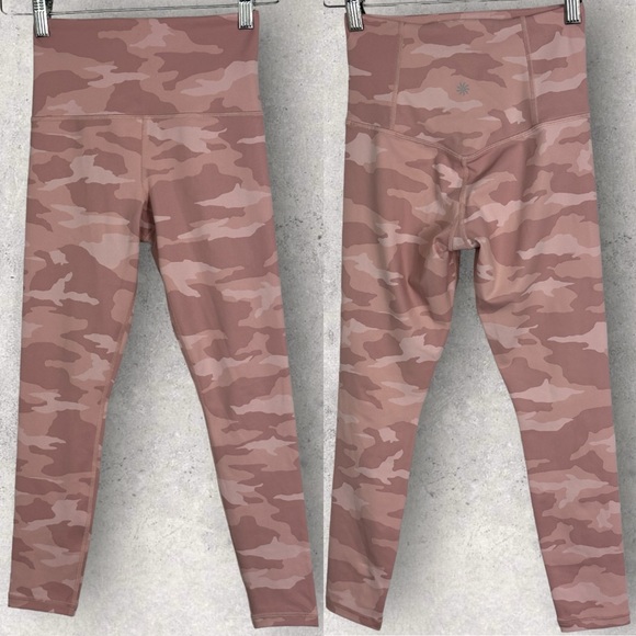 Athleta Elation Camo Pink Leggings Size‎ XXS 7/8 Length Yoga Run Fitness Pants - Picture 2 of 15